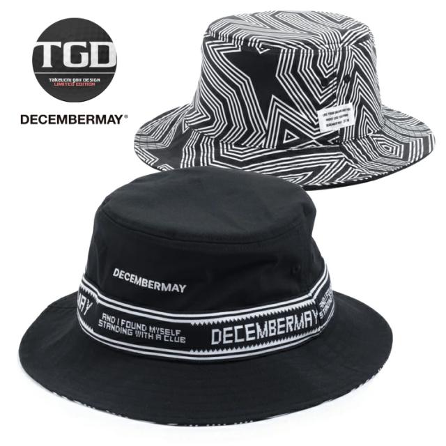 ディセンバーメイ ゴルフ バケットハット メンズ レディース 限定デザイン リバーシブル アジャスター 撥水 ストレッチ ゴルフハット 帽子 バケツハット 無地 総柄 星柄 ブランド DECEMBERMAY 3-999-5327