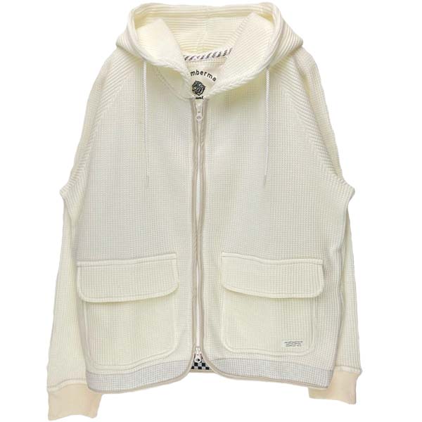 ディセンバーメイ ゴルフ パーカー フルジップ ワッフル フーディー ニット 長袖 トップス ホワイト 白 ブランド 春 秋 4-105-1201 DECEMBERMAY TOKYO ディセンバーメイ ゴルフ パーカー フルジップ ワッフル フーディー