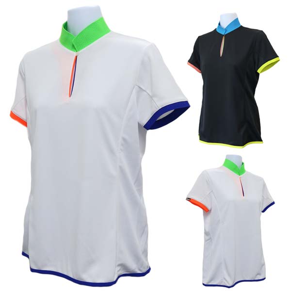 ディセンバーメイ ゴルフ ポロシャツ レディース 半袖 シャツ スキッパー ポロ 吸湿速乾 UVカット ウェア 白 黒 春 夏 秋 2-105-0119 DECEMBERMAY TOKYOの通販は