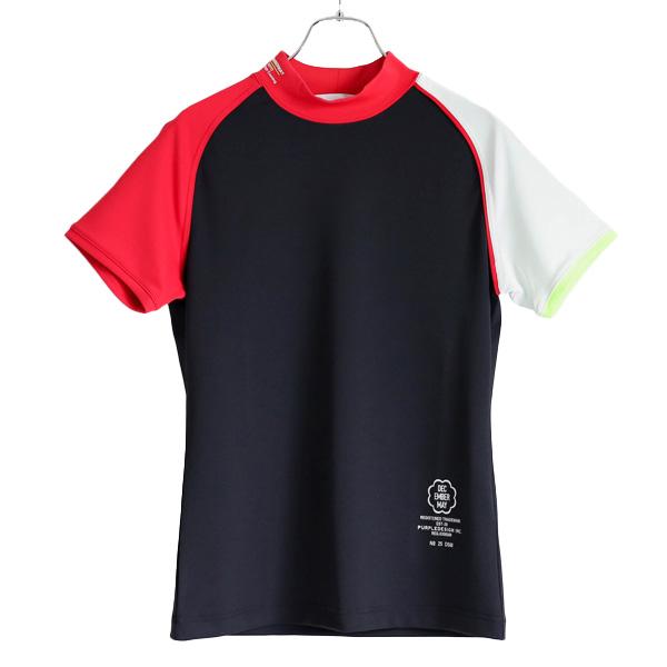 ディセンバーメイ ゴルフ モックシャツ レディース 半袖 接触冷感 UVカット シャツ ハイネック 無地 春 夏 秋 黒 ゴルフウェア ブランド 2-205-0127 DECEMBERMAY