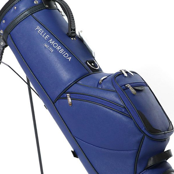 ペッレモルビダ ゴルフ キャディバッグ スタンドバッグ スタンド ユニセックス 約3.7kg 9.0型 5分割 レア ブランド 正規品 青 ブルー pmo-pg001 PELLE MORBIDA_9
