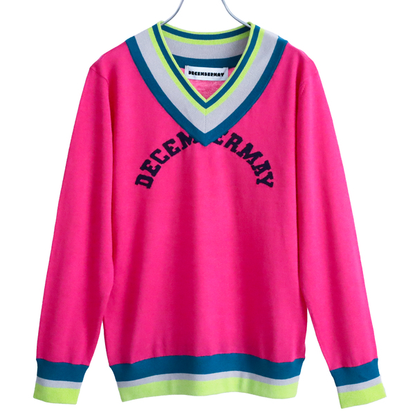 DECEMBER MAY Vネックセーター S-Mサイズ ホワイト 中古・古着通販