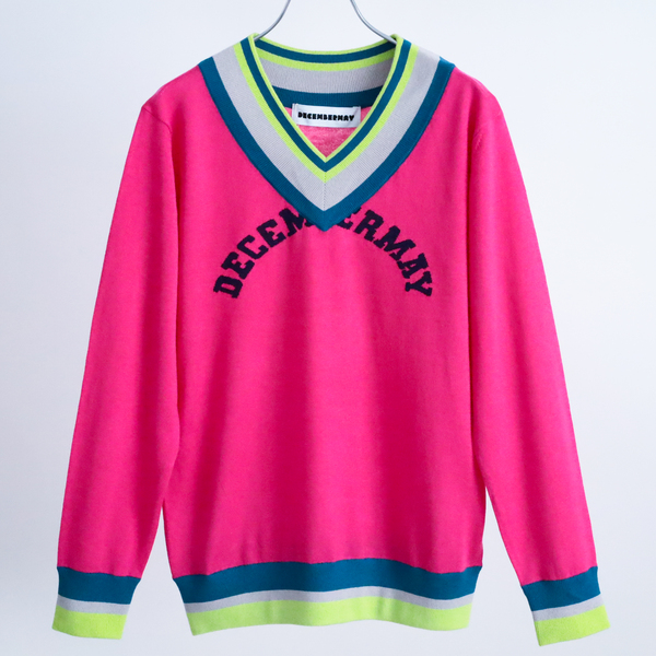 ディセンバーメイ ゴルフ Vネック セーター レディース ニット 長袖