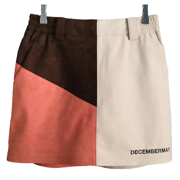 ディセンバーメイ ゴルフ スカート レディース スウェード マルチカラー ミニ インナーパンツ ソフト ゴルフウェア アイボリー 2-212-2540 春 秋 冬 ブランド DECEMBERMAY