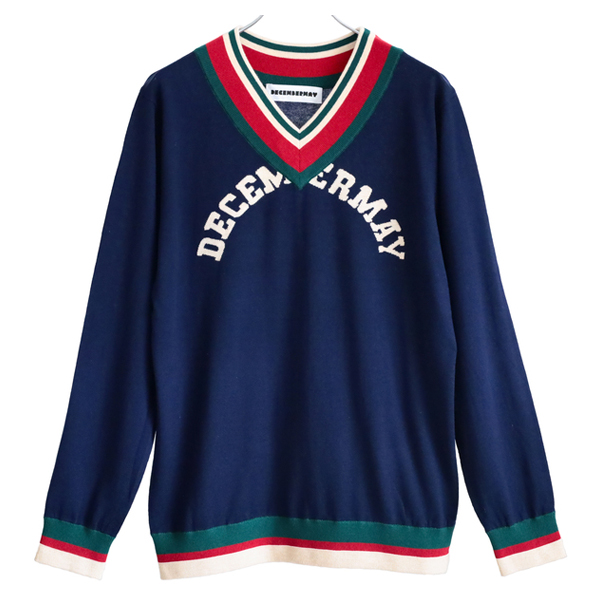 ディセンバーメイ ゴルフ Vネック セーター メンズ ニット 長袖 薄手