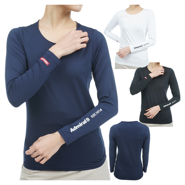 アドミラルゴルフ インナー レディース 長袖 インナーシャツ Uネック ゴルフウェア ブランド 無地 春 夏 ADLA349 Admiralの通販は 9,350円
