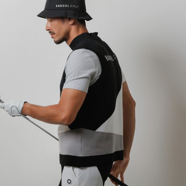 バンデル ゴルフ ベスト ニットベスト ゴルフウェア バックロゴ バンデル ゴルフ ベスト メンズ ニット ニットベスト ゴルフウェア