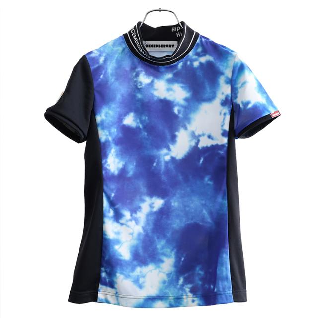 ディセンバーメイ ゴルフ モックシャツ レディース 半袖 ハイネック 接触冷感 UVカット タイダイ柄 春 夏 秋 ゴルフウェア ブランド 2-305-0114