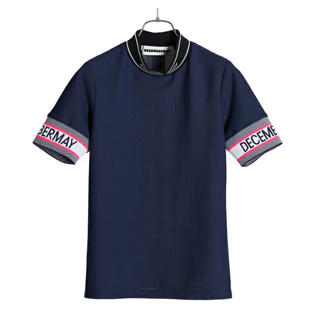 ディセンバーメイ ゴルフ モックシャツ レディース 半袖 ハイネック 吸水速乾 メッシュ 無地 春 夏 秋 ゴルフウェア ブランド 2-305-0134