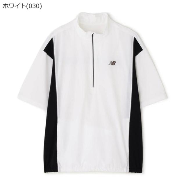ニューバランス ゴルフ ブルゾン メンズ 半袖 シャツ スタンドジップ ストレッチ ゴルフウェア 無地 ロゴ ブランド 0125221002 New Balance golf_3