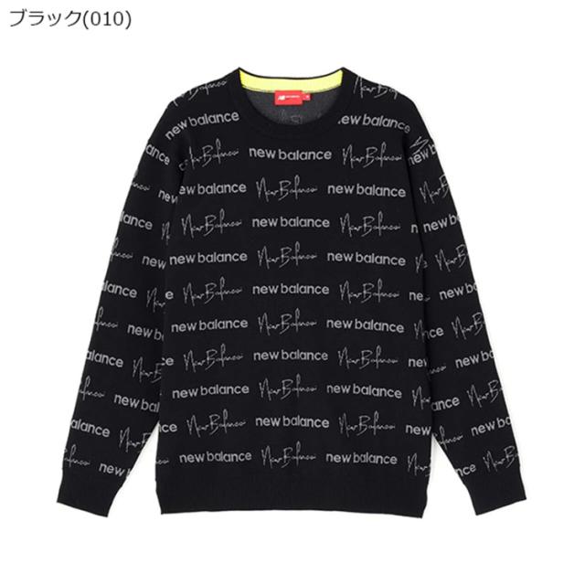 ニューバランス ゴルフ シャツ メンズ 長袖 プルオーバー クルーネック 軽量 ストレッチ ゴルフウェア ロゴ 総柄 ブランド 0125270003 New Balance golf_2