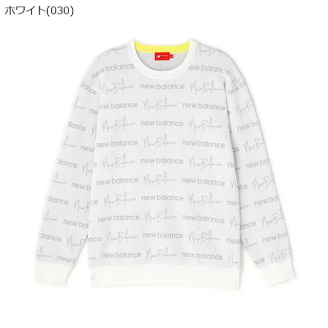 ニューバランス ゴルフ シャツ メンズ 長袖 プルオーバー クルーネック 軽量 ストレッチ ゴルフウェア ロゴ 総柄 ブランド 0125270003 New Balance golf_3