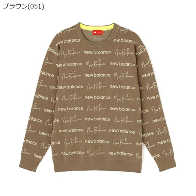 ニューバランス ゴルフ シャツ メンズ 長袖 プルオーバー クルーネック 軽量 ストレッチ ゴルフウェア ロゴ 総柄 ブランド 0125270003 New Balance golf_4