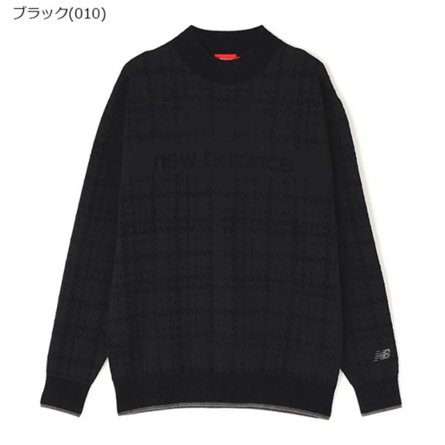ニューバランス ゴルフ トレーナー メンズ 長袖 ニット モックネック プルオーバー ストレッチ ゴルフウェア グレンチェック ブランド 0125270007 New Balance golf_2