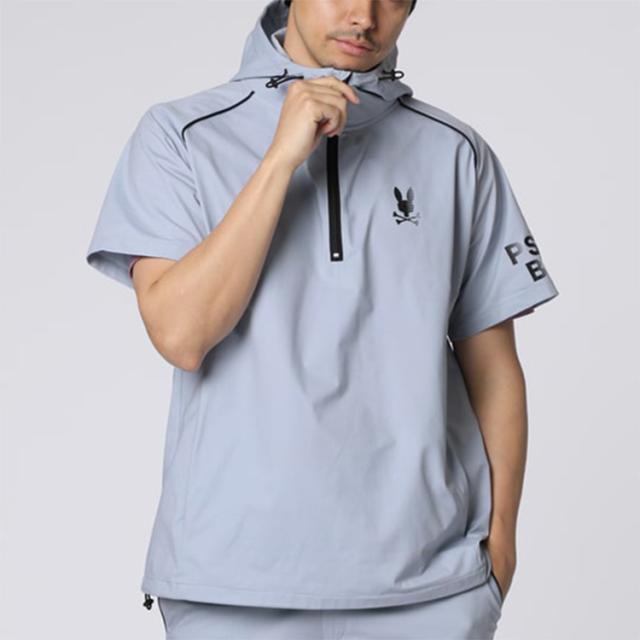 サイコバニー ゴルフ パーカー メンズ 半袖 ジャージ フード付き