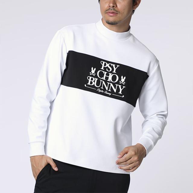 サイコバニー ゴルフ モックシャツ メンズ 長袖 シャツ Tシャツ モックネック ストレッチ ゴルフウェア 無地 ロゴ 秋 冬 ブランド GF646 PSYCHO BUNNY_9