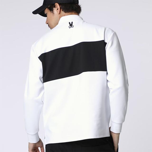 サイコバニー ゴルフ モックシャツ メンズ 長袖 シャツ Tシャツ モックネック ストレッチ ゴルフウェア 無地 ロゴ 秋 冬 ブランド GF646 PSYCHO BUNNY_11