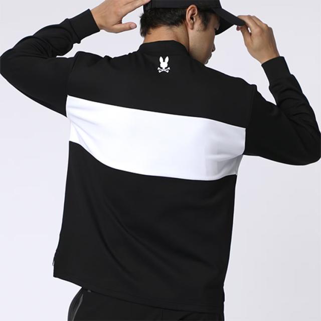 サイコバニー ゴルフ モックシャツ メンズ 長袖 シャツ Tシャツ モックネック ストレッチ ゴルフウェア 無地 ロゴ 秋 冬 ブランド GF646 PSYCHO BUNNY_17