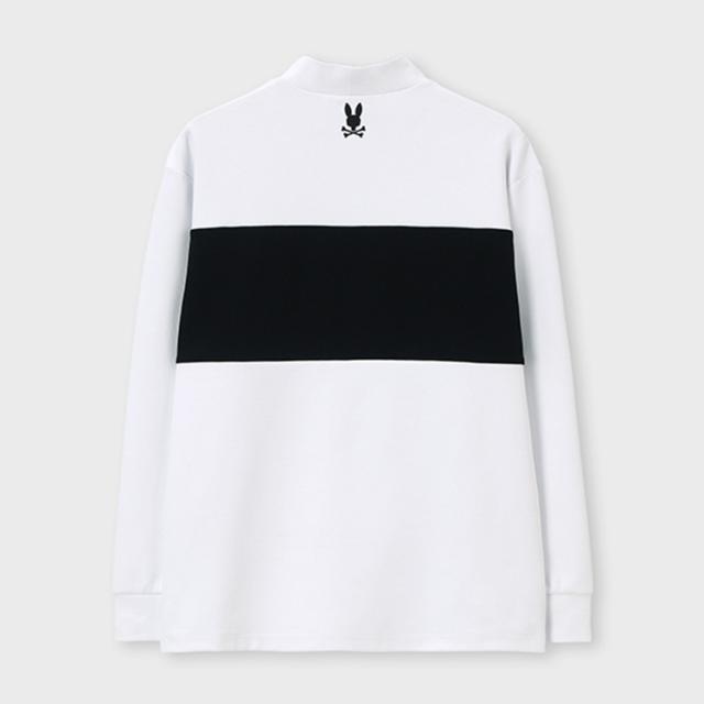 サイコバニー ゴルフ モックシャツ メンズ 長袖 シャツ Tシャツ モックネック ストレッチ ゴルフウェア 無地 ロゴ 秋 冬 ブランド GF646 PSYCHO BUNNY_4