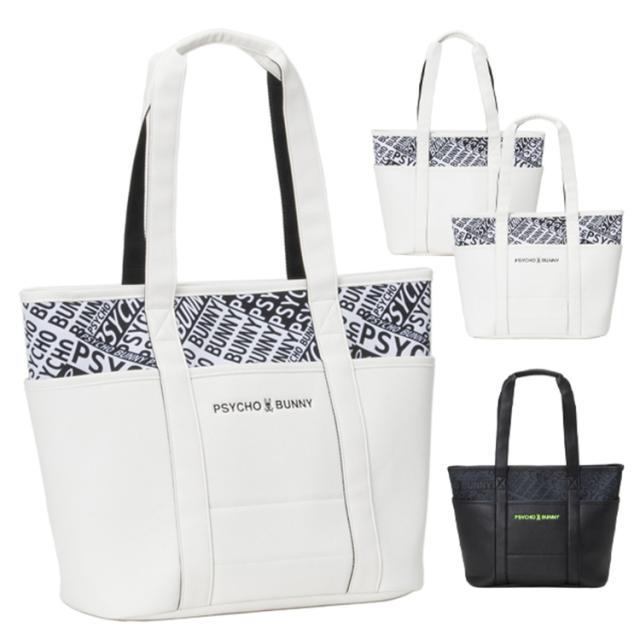 サイコバニー ゴルフ トートバッグ メンズ レディース バッグ ファスナー付き ゴルフバッグ 合皮 無地 ブランド PBMG5FB4 PSYCHO BUNNY