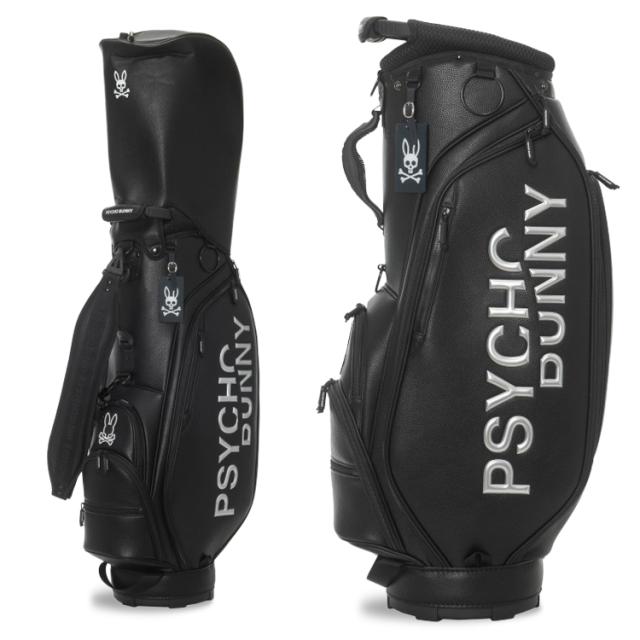 サイコバニー ゴルフ キャディバッグ メンズ 9.0型 4分割 約3.7kg カートバッグ ゴルフバッグ 無地 シンプル ビッグロゴ レア ブランド PBMG5FC2 Psycho Bunny GOLF