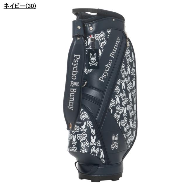 サイコバニー ゴルフ キャディバッグ メンズ 9.0型 4分割 約3.2kg カートバッグ ゴルフバッグ 総柄 モノグラム レア ブランド PBMG5FC5 Psycho Bunny GOLF サイコバニー ゴルフ キャディバッグ メンズ 9.0型 4分割 約3.2kg