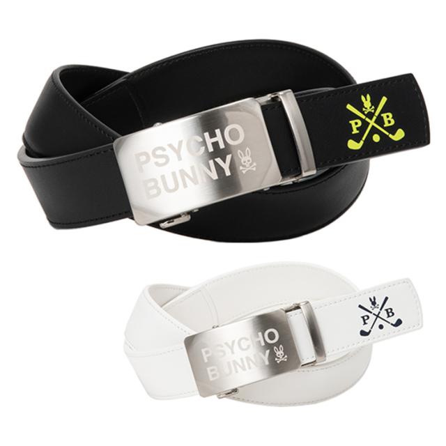 サイコバニー ゴルフ ベルト メンズ レディース 合皮 スライドロック フリーカット可能 無地 ロゴ ブランド PBMG5FV1 PSYCHO BUNNY