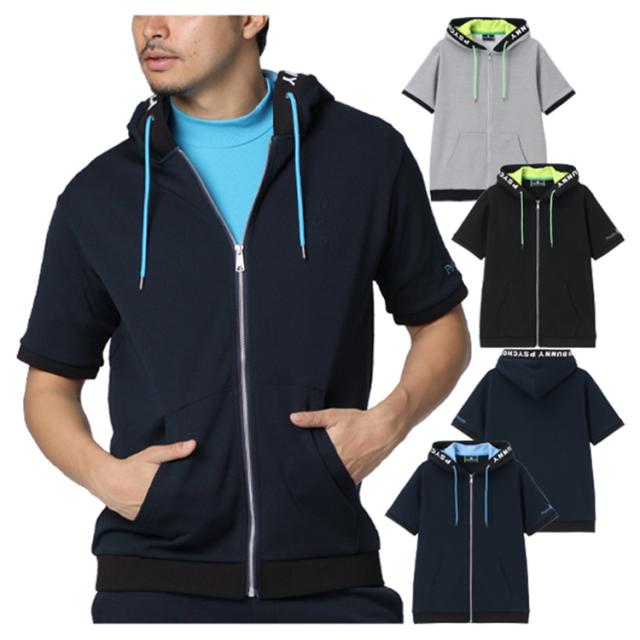 サイコバニー ゴルフ パーカー メンズ 半袖 ジャージ フード付き