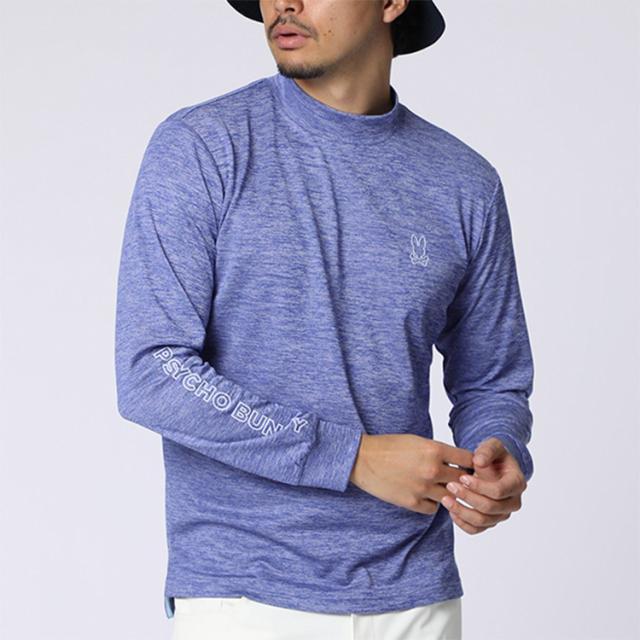 サイコバニー ゴルフ モックシャツ メンズ 長袖 シャツ Tシャツ モックネック 吸水速乾 ゴルフウェア 無地 ロゴ 秋 冬 ブランド GF736 PSYCHO BUNNY_6