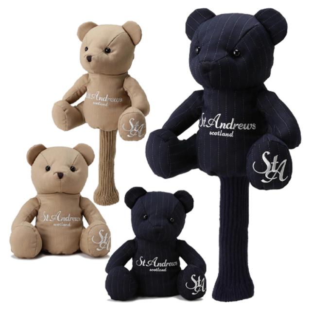 セントアンドリュース ゴルフ ヘッドカバー ドライバー用 メンズ レディース テディベア 460CC対応 ドライバーカバー ピンストライプ ブランド 0425284001 St ANDREWS