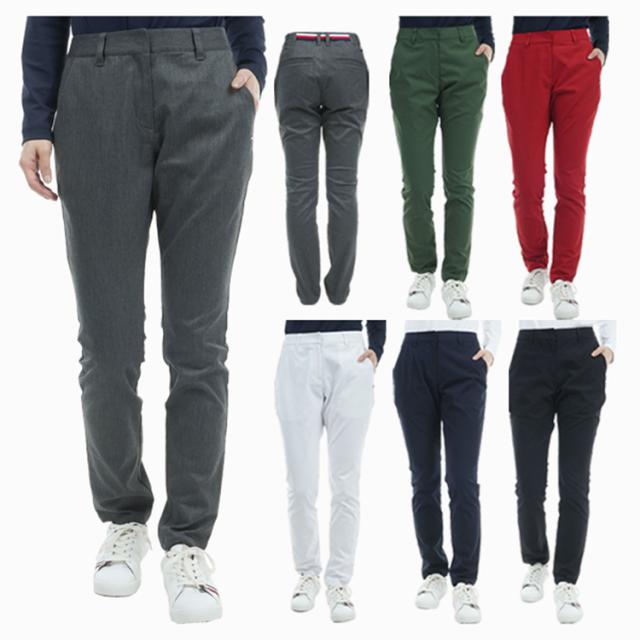 トミーヒルフィガー ゴルフ パンツ レディース ロングパンツ ツイル ゴルフウェア ストレッチ ブランド 無地 ロゴ 春 秋 冬 THLA470