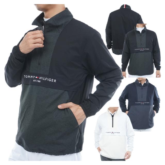 トミーヒルフィガー ゴルフ ブルゾン メンズ 長袖 ジャケット ウインドジャケット フルジップ 撥水 ストレッチ 防風 2WAY ゴルフウェア ブランド 無地 春 秋 冬 THMA550