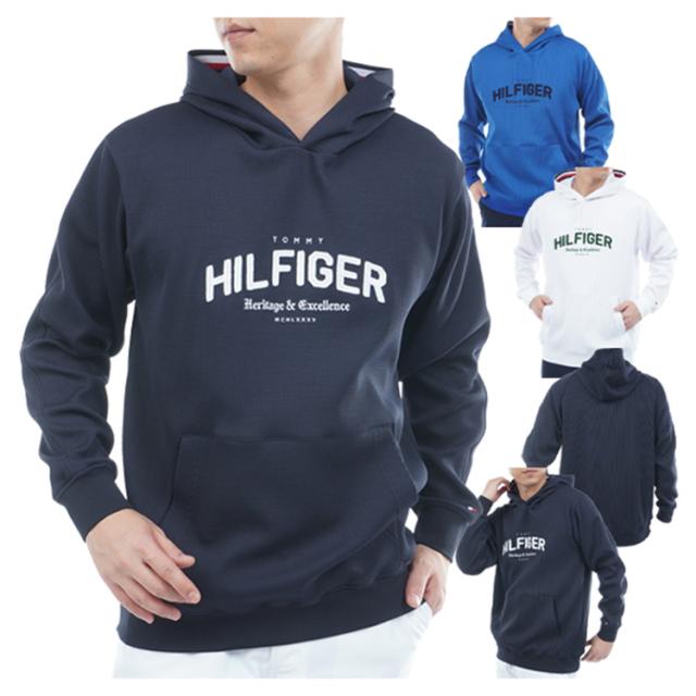トミーヒルフィガー ゴルフ フーディー メンズ 長袖 パーカー フード スウェットフーディー UVカット 軽量 ゴルフウェア ブランド 無地 秋 冬 THMA551