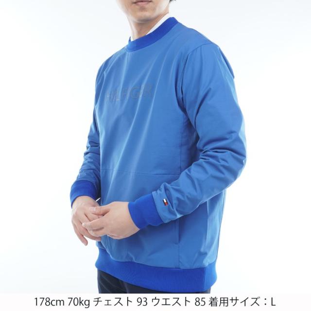 トミーヒルフィガー ゴルフ スウェット メンズ 長袖 クル—ネック トレーナー 吸水速乾 UVカット 防風 ゴルフウェア ブランド 無地 ロゴ 秋 冬 THMA554_17
