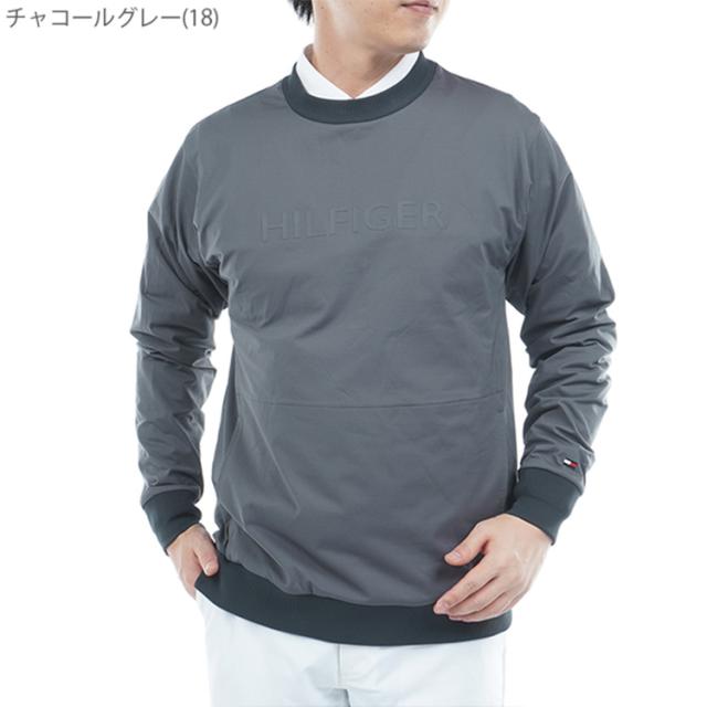 トミーヒルフィガー ゴルフ スウェット メンズ 長袖 クル—ネック トレーナー 吸水速乾 UVカット 防風 ゴルフウェア ブランド 無地 ロゴ 秋 冬 THMA554_3