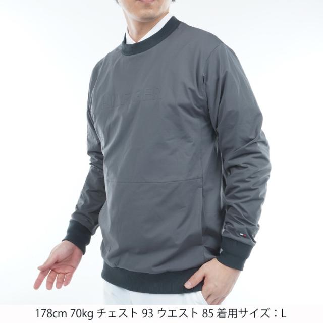 トミーヒルフィガー ゴルフ スウェット メンズ 長袖 クル—ネック トレーナー 吸水速乾 UVカット 防風 ゴルフウェア ブランド 無地 ロゴ 秋 冬 THMA554_8