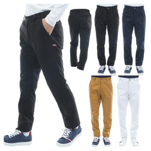 トミーヒルフィガー ゴルフ パンツ メンズ テーパードパンツ ロングパンツ 裏フリース 撥水 防風 ストレッチ ゴルフウェア ブランド 無地 春 秋 冬 THMA584