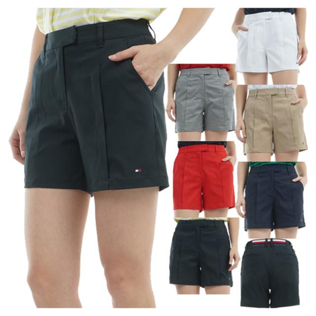 トミーヒルフィガー ゴルフ パンツ レディース ショートパンツ ゴルフウェア ストレッチ ゴムウエスト ブランド 無地 ロゴ 春 夏 秋 THLA519