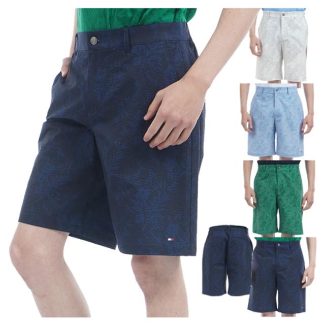 トミーヒルフィガー ゴルフ パンツ メンズ ショートパンツ 短パン サッカー生地 ストレッチ ゴルフウェア ブランド 総柄 春 夏 秋 THMA523