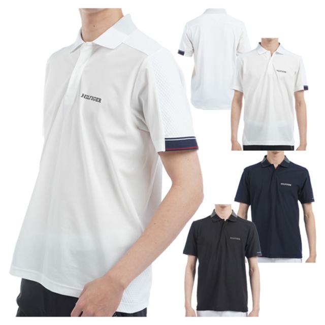 トミーヒルフィガー ゴルフ ポロシャツ メンズ 半袖 シャツ 軽量 通気性 ストレッチ ゴルフウェア ブランド 無地 ロゴ 春 夏 秋 THMA538