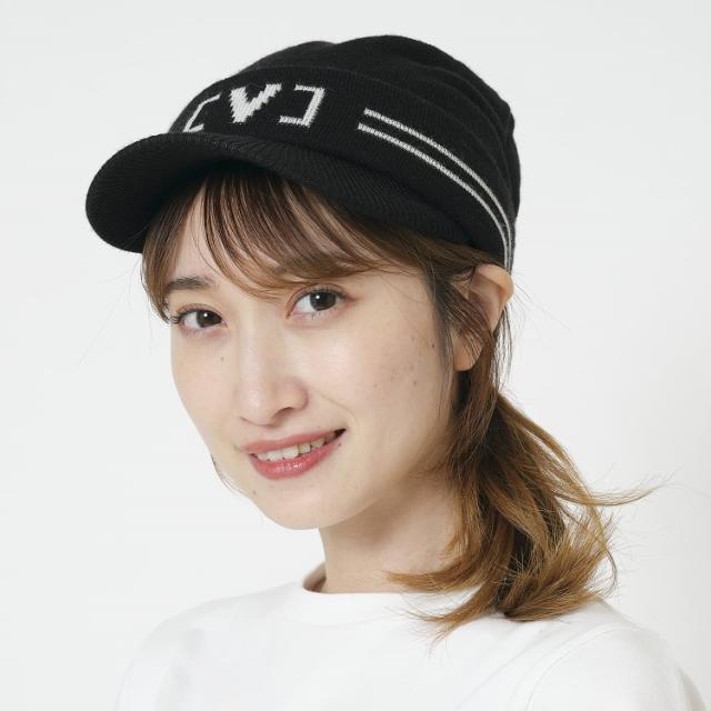 V12 ゴルフ ニットキャップ メンズ レディース つば付き LUX ニット帽