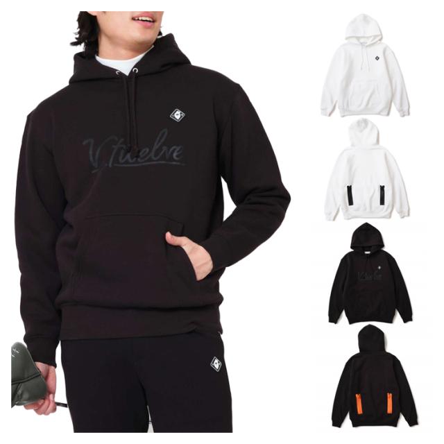 V12 ゴルフ パーカー メンズ 長袖 プルオーバー ストレッチ トレーナー フード オーバーサイズ 無地 ゴルフウェア ブランド V122420-SW15 V12 GOLF