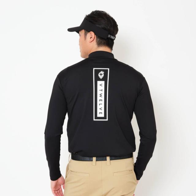 V12 ゴルフ モックシャツ メンズ 長袖 シャツ ハイネック モックネック