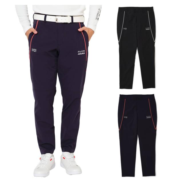 V12 ゴルフ パンツ メンズ ロングパンツ コラボ ムータマリン 撥水 防風 無地 ゴルフウェア ブランド ロゴ V122521-PN17 V12 GOLF muta MARINE GOLF