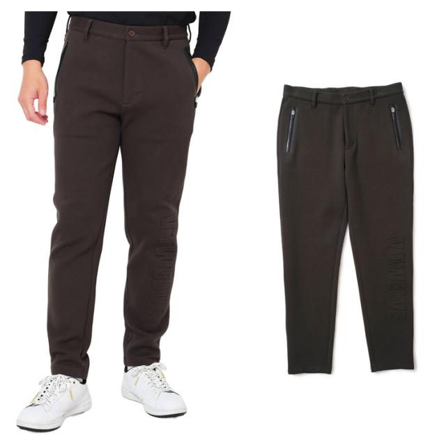 V12 ゴルフ パンツ メンズ ストレッチ ダンボールニット LUX ロングパンツ 長ズボン 止水テープ 無地 ゴルフウェア ブランド ロゴ VLX2520-PN15 V12 GOLF