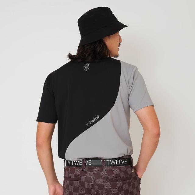 V12 ゴルフ モックシャツ メンズ 半袖 シャツ ハイネック モックネック