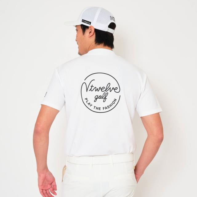V12 ゴルフ モックシャツ コラボ メンズ 半袖 シャツ ハイネック