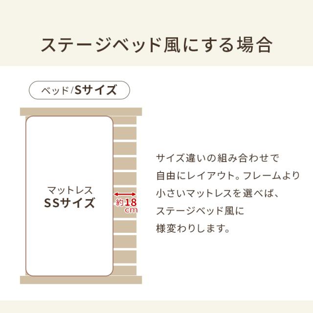 ベッド シングル ベッドフレーム単品 すのこ 天然木 木製 パイン材 高さ調節 ロースタイル 継ぎ脚 通気性 シングルベッド ヘッドレス 北欧 単品 ローベッド スノコ 無塗装 ステージベッド 木材_11