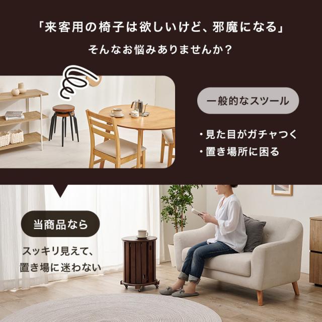 スツール 木製 椅子 サイドテーブル キャスター キャスター付き スタッキング 椅子 スタッキングスツール ダイニングチェア チェア 天然木 4脚セット リビング 北欧 テーブル 机 来客 コンパクト形_3