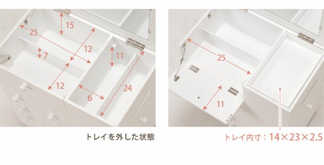 ドレッサー おしゃれ デスク 一面鏡 化粧台 鏡台 コスメワゴン ...